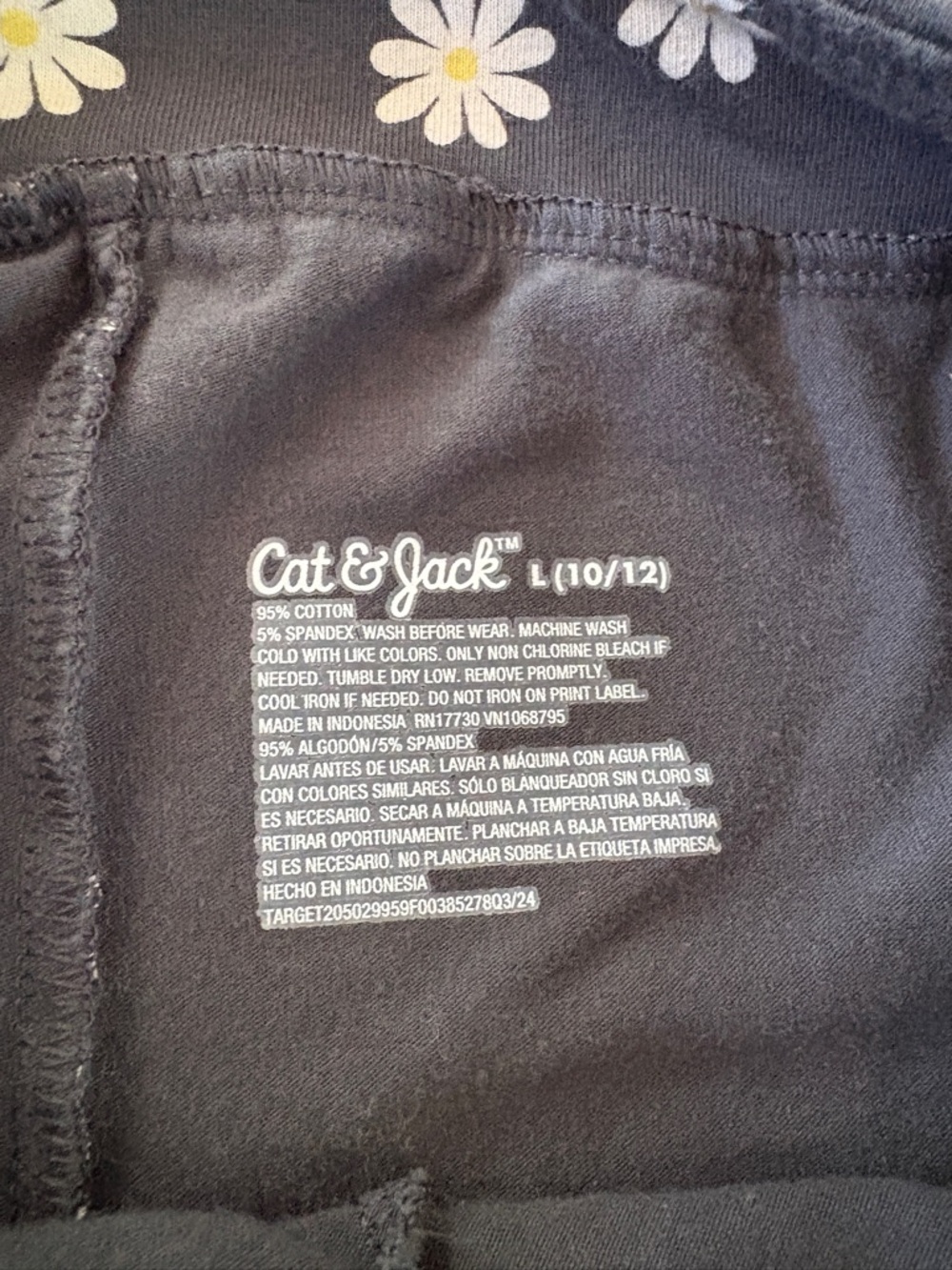 Cat & Jack Girl’s Stretchy Daisy Bell Bottom Daisy Legging Pants Size L (10/12) - Picture 3 of 3